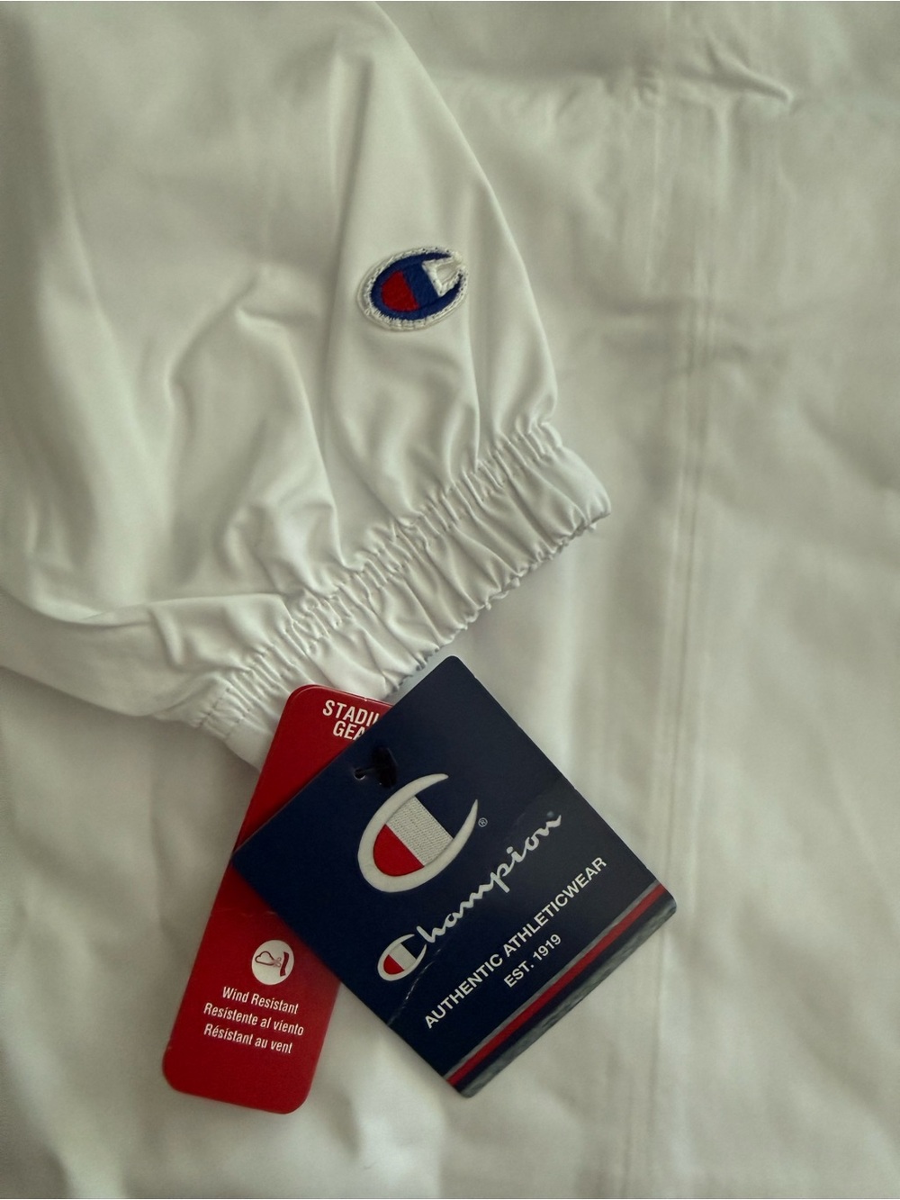Champion Men’s White Hooded Windbreaker Jacket - Picture 5 of 7